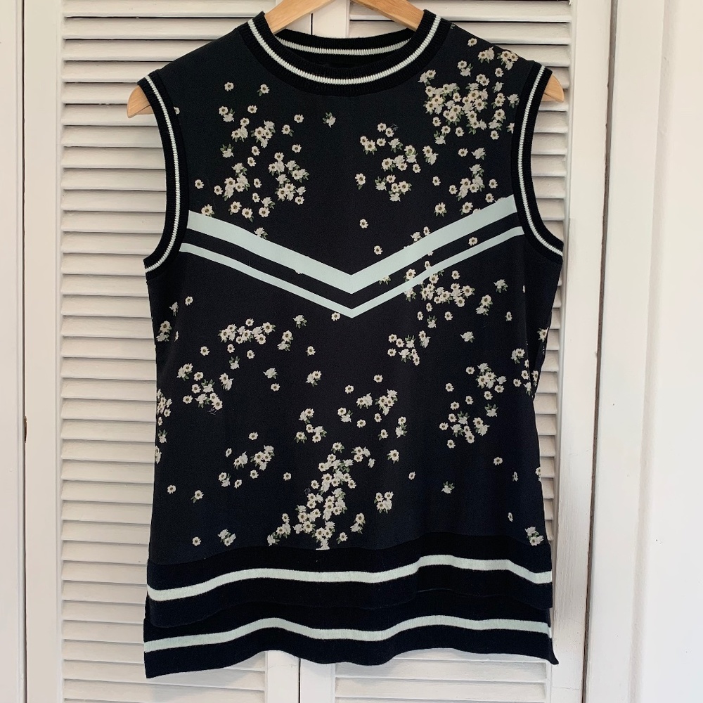 Ted Baker Aynaa elderflower woven print top in black Small